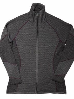 Smartwool Alamosa Merino Wool Full Zip Sweater Jacket Size XL Gray Red